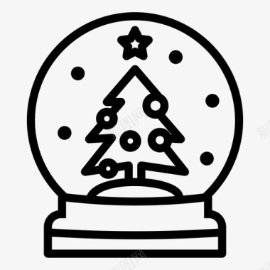 雪球圣诞装饰品图标
