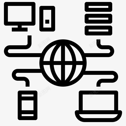 网络通讯电脑svg_新图网 https://ixintu.com 网络通讯 电脑 地球仪 智能 手机通讯 大纲