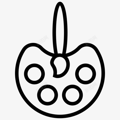 绘画调色板设计svg_新图网 https://ixintu.com 调色板 绘画 设计 绘图 教育 科学 线图 图标