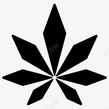 大麻叶大麻大麻和大麻叶字形图标图标