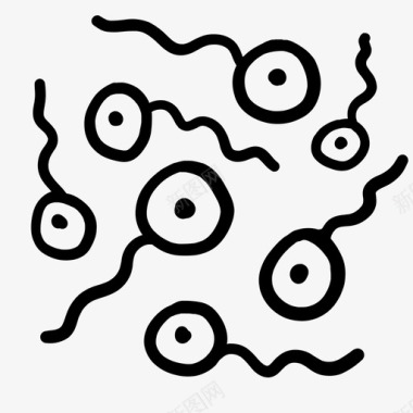 精子动物涂鸦绘画图标