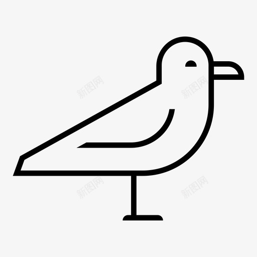 海鸥海滩鸟svg_新图网 https://ixintu.com 海鸥 海滩 鸟鸟 线图 图标