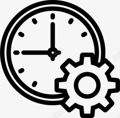 时间管理时钟齿轮图标
