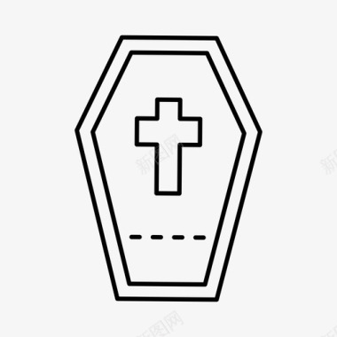 棺材埋葬墓地图标