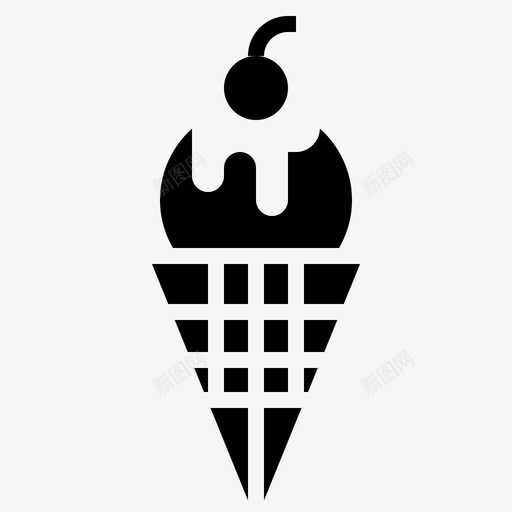 冰淇淋蛋卷甜甜svg_新图网 https://ixintu.com 冰淇淋 蛋卷 甜甜 华夫 庆祝 铭文