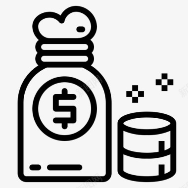 钱袋银行文化图标
