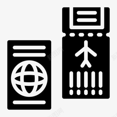 登机牌护照旅行图标