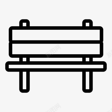 长椅椅子城市图标