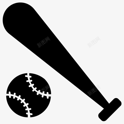 棒球板球运动球svg_新图网 https://ixintu.com 网球 棒球 板球 运动 球网 配件 父亲节 字形 图标