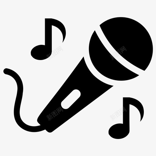 唱歌卡拉OK麦克风svg_新图网 https://ixintu.com 唱歌 卡拉 麦克风 音乐 歌曲 新年 图标