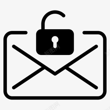 解锁邮件电子邮件不安全图标