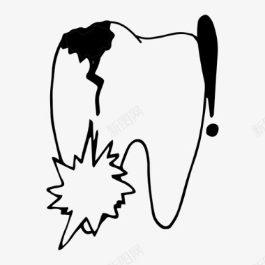 坏牙龋齿牙齿护理图标