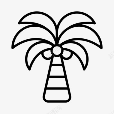 棕榈树水生海滩图标