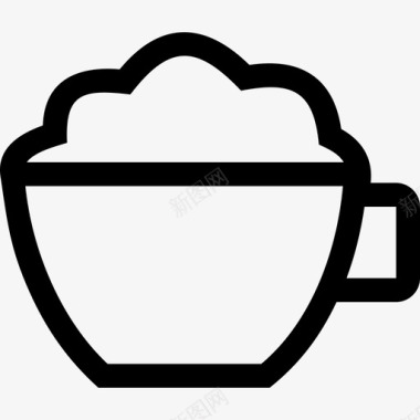 卡布奇诺杯咖啡泡沫图标