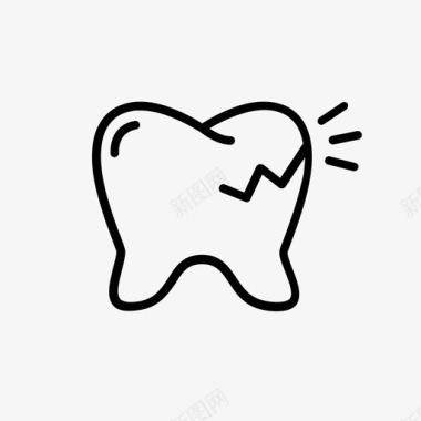 牙痛蛀牙裂缝图标