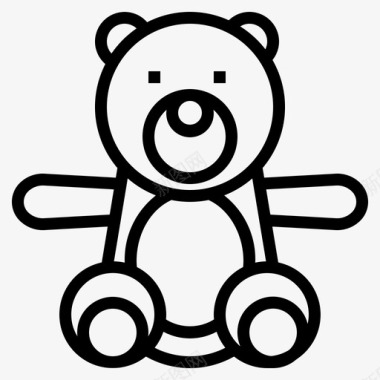 泰迪熊动物孩子图标