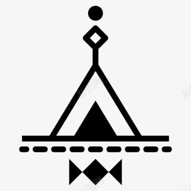 纳瓦霍族古代标志几何形状图标