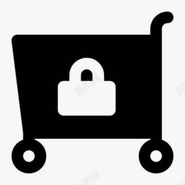 购物车锁定电子商务稳定图标