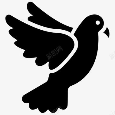 鸽子鸟和平符号图标