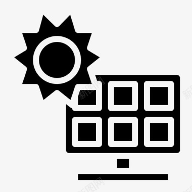 太阳能电池生态能源图标