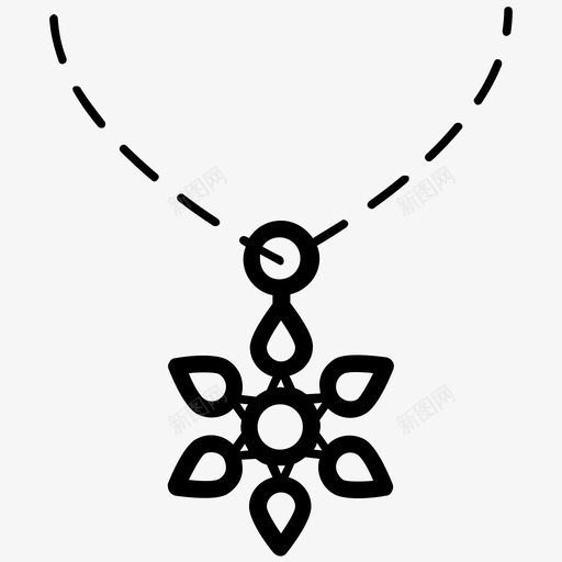 花朵吊坠项链珠宝系列图标svg_新图网 https://ixintu.com 花朵 吊坠 项链 珠宝 系列 图标