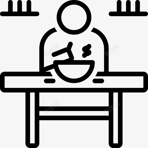 吃碗食物svg_新图网 https://ixintu.com 吃碗 食物 饭桌 桌子