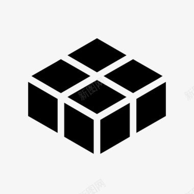 堆积的立方体建造拼图图标