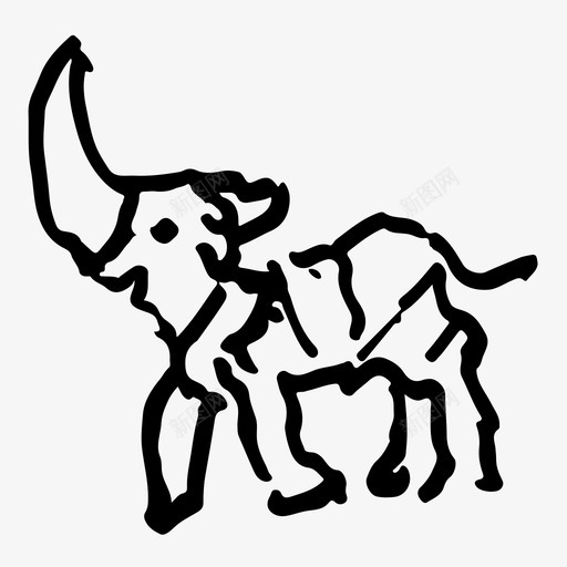 犀牛非洲动物svg_新图网 https://ixintu.com 犀牛 动物 象牙 非洲