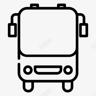 公共汽车小客车交通工具图标
