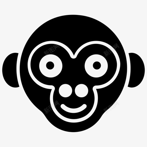 猴子黑猩猩大猩猩svg_新图网 https://ixintu.com 动物 猴子 黑猩猩 大猩猩 猕猴 猴脸 动物园 字形 图标
