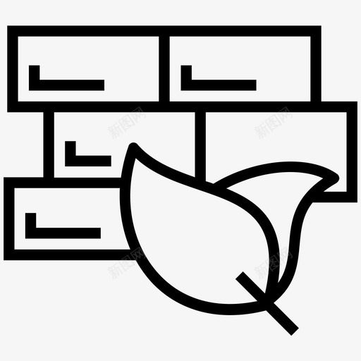 砖块建筑生态svg_新图网 https://ixintu.com 砖块 建筑 生态 树叶 墙壁 轮廓 收藏