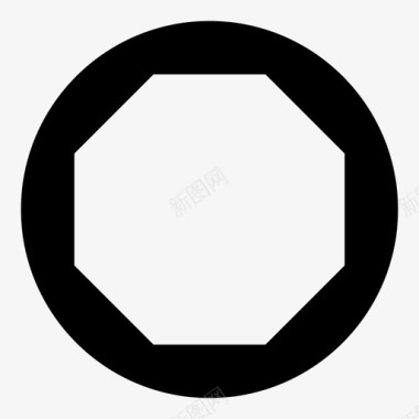 八角形圆八图标