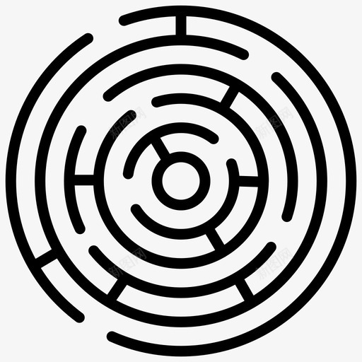 圆形迷宫迷宫迷宫游戏svg_新图网 https://ixintu.com 迷宫 圆形 游戏 谜题 解决方案 线图 图标