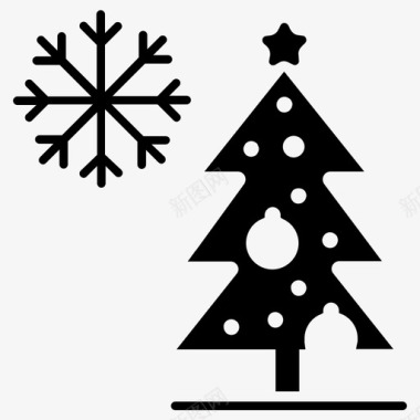 圣诞装饰品圣诞树冷杉图标