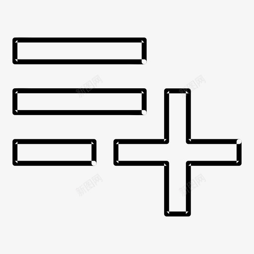 添加播放列表分类创建svg_新图网 https://ixintu.com 添加 播放列表 分类 创建 音乐 播放器 基本 图标 所有 尺寸