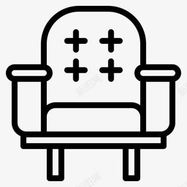 扶手椅家具剪影图标
