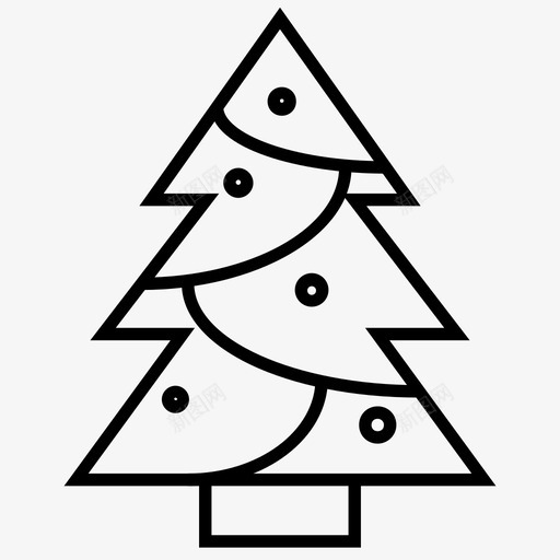 树圣诞自然svg_新图网 https://ixintu.com 圣诞 自然 松树 树林