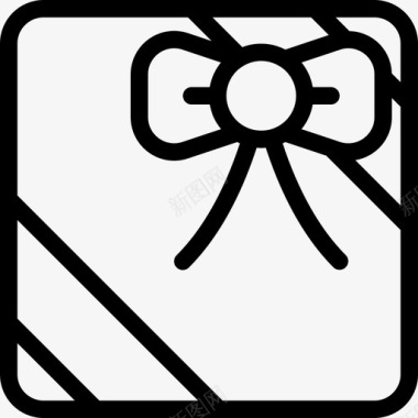 礼品盒礼物丝带图标