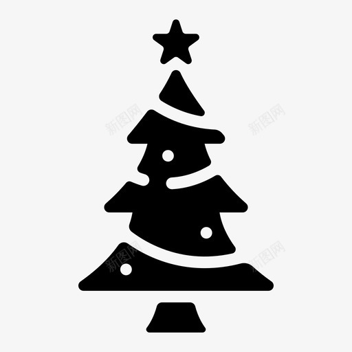 圣诞树装饰灯svg_新图网 https://ixintu.com 圣诞树 装饰灯 星星 圣诞 雕文
