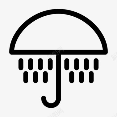 雨伞雨季节图标