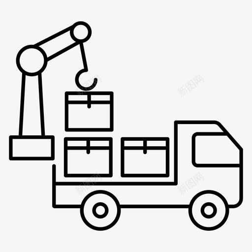 起重机送货卡车svg_新图网 https://ixintu.com 卡车 起重机 送货 车辆 物流配送