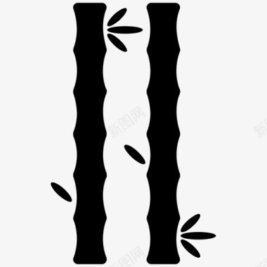 竹子竹竿自然图标