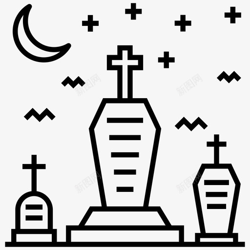 墓地葬礼墓碑svg_新图网 https://ixintu.com 墓地 墓碑 幽灵 葬礼 石幽灵 万圣节 线路 图标