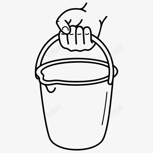 手拿塑料桶水桶水svg_新图网 https://ixintu.com 手拿 塑料 水桶