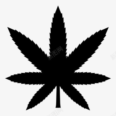 大麻大麻和大麻叶大麻和大麻叶字形图标图标