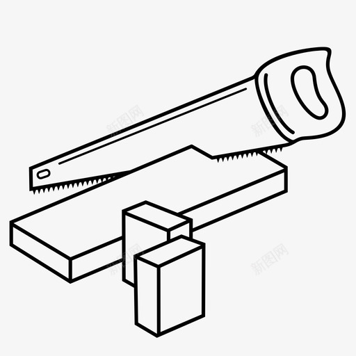 锯板切割svg_新图网 https://ixintu.com 锯板 切割 手锯 木材