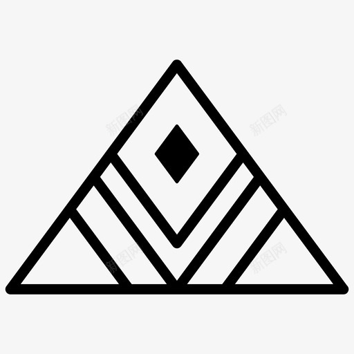 山符号阿兹台克山svg_新图网 https://ixintu.com 符号 部落 符号山 阿兹 克山 纹身 线图 图标