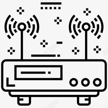 wifi路由器宽带互联网设备图标