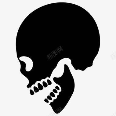 人类头骨危险符号人类头部图标