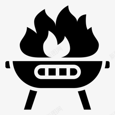 烤架木炭火图标